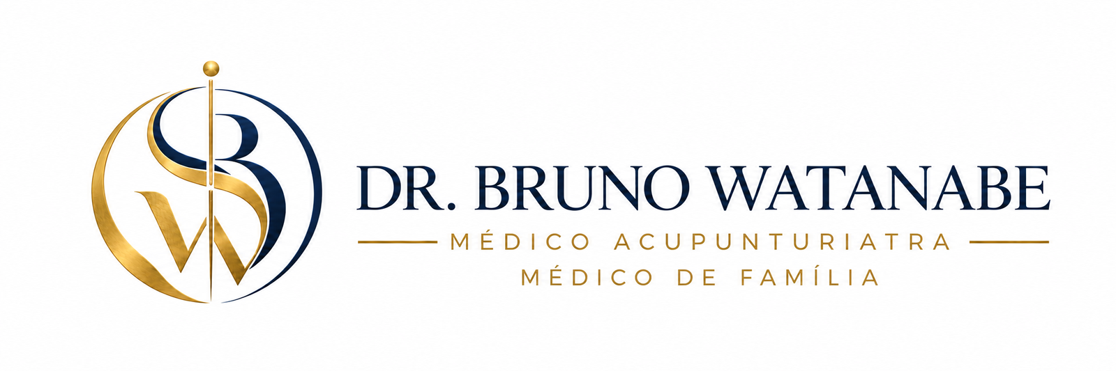 Logotipo Dr. Bruno Watanabe, médico acupunturiatra e médico de Família e Comunidade